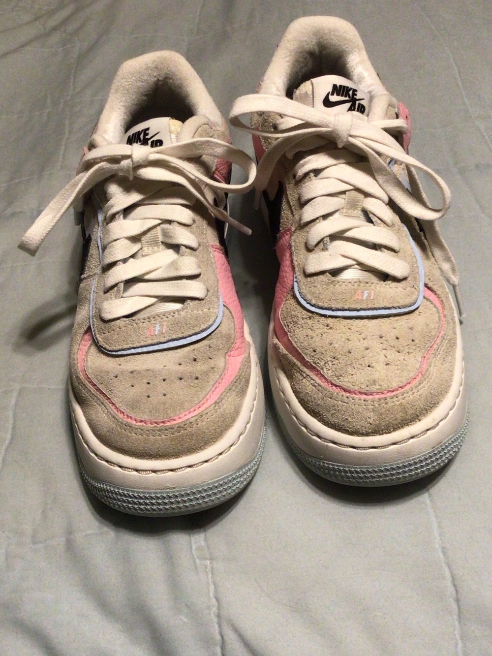 Nike Women's Athletic Sneakers in Beige, Pink, Light Blue
